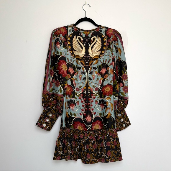 FARM Rio Flowing Beauty Mini Dress, Light Blue/Black/Red, NWT 🇧🇷 - Picture 9 of 16